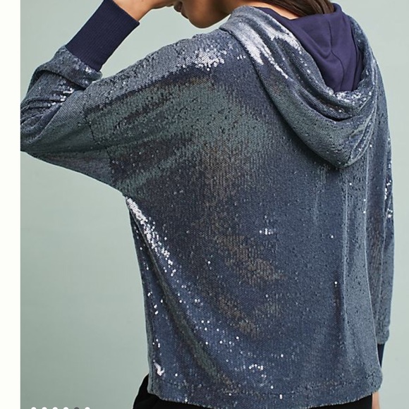 Anthropologie  Sequined Hooded Sweatshirt - Picture 7 of 7